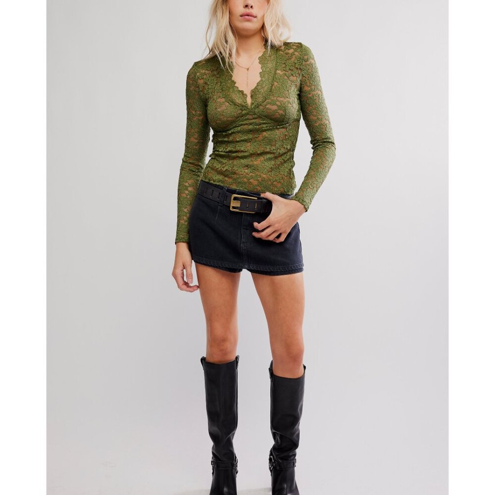 FREE PEOPLE All Day Lace Long Sleeve / Terrarium - Picture 5 of 6